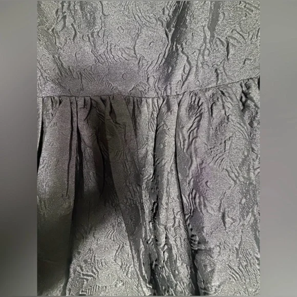 Lulus NWT “Adorable Mood” Black Floral Jacquard Puff Sleeve Babydoll Dress Large - Picture 13 of 16